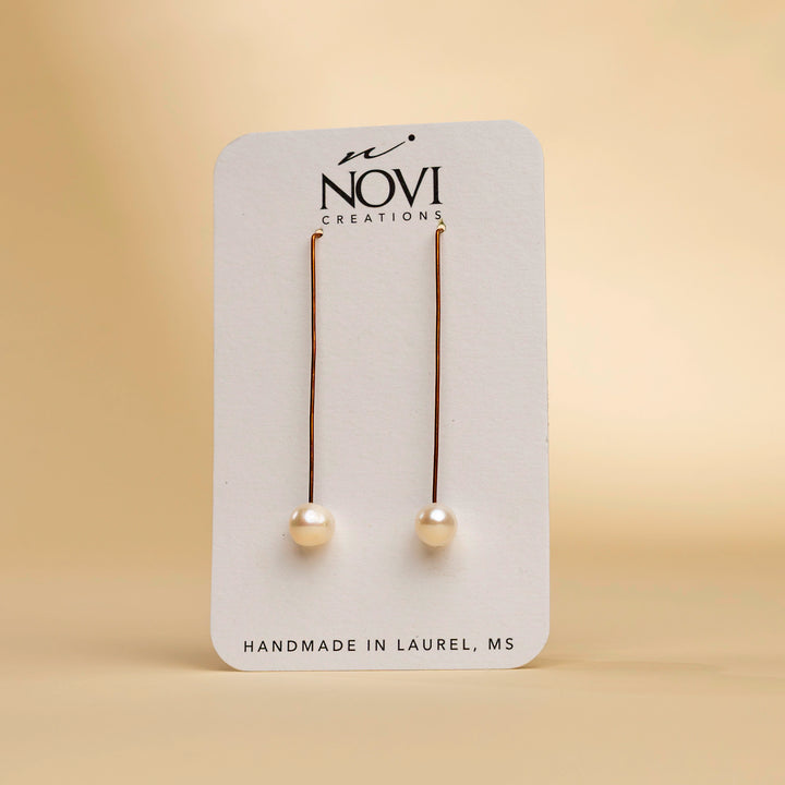 Novi Copper Threader with Freshwater Pearl Earrings