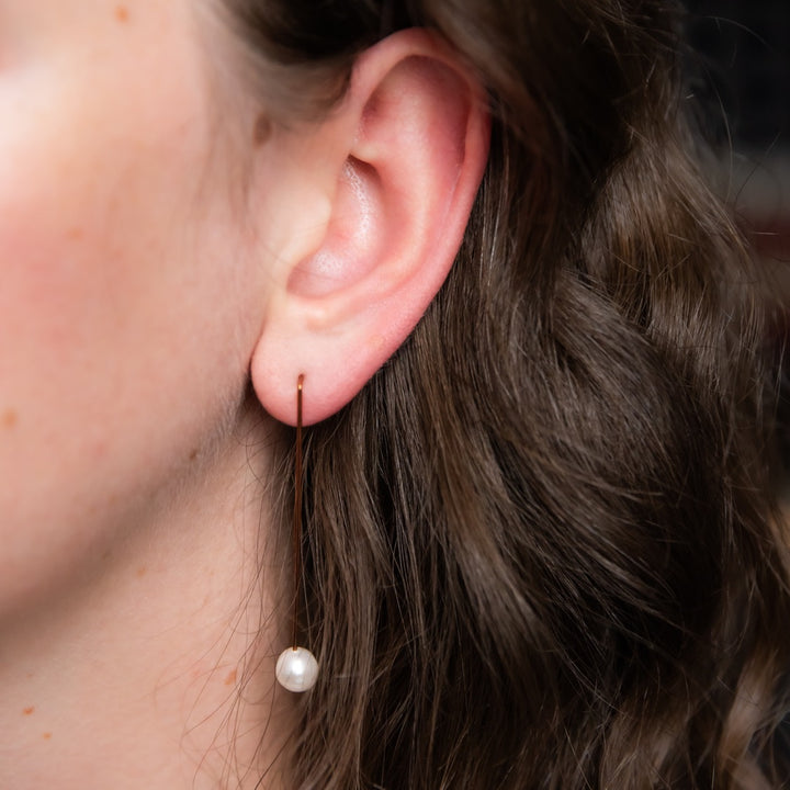 Novi Copper Threader with Freshwater Pearl Earrings