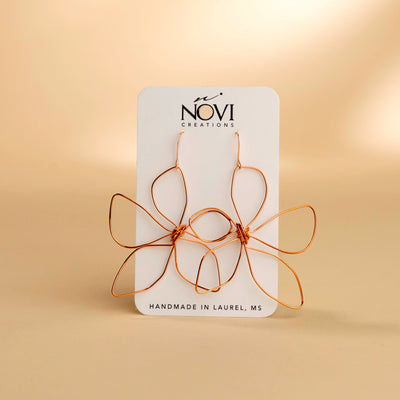 Novi Copper Wire Flower Earrings