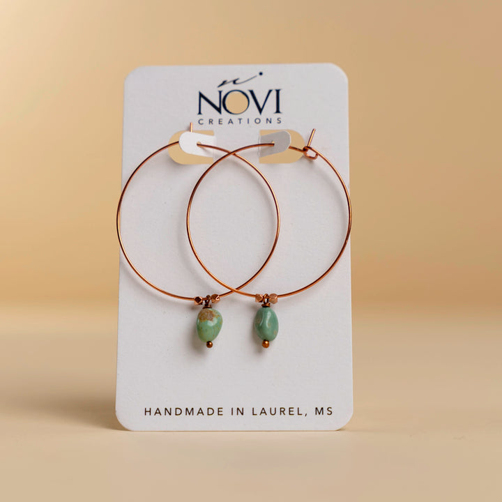 Novi Elisa Turquoise Copper Hoops