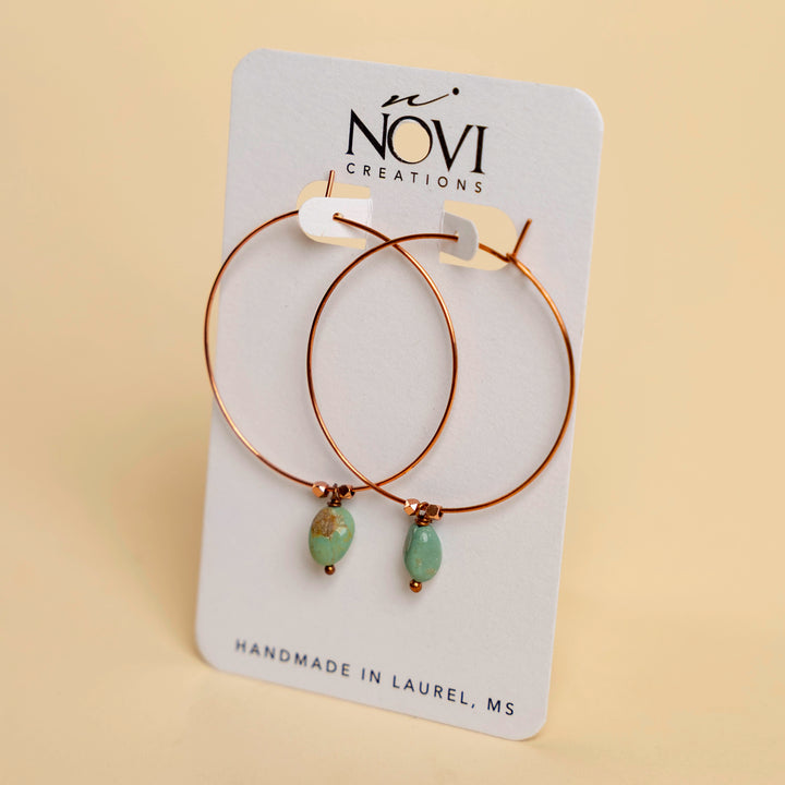 Novi Elisa Turquoise Copper Hoops