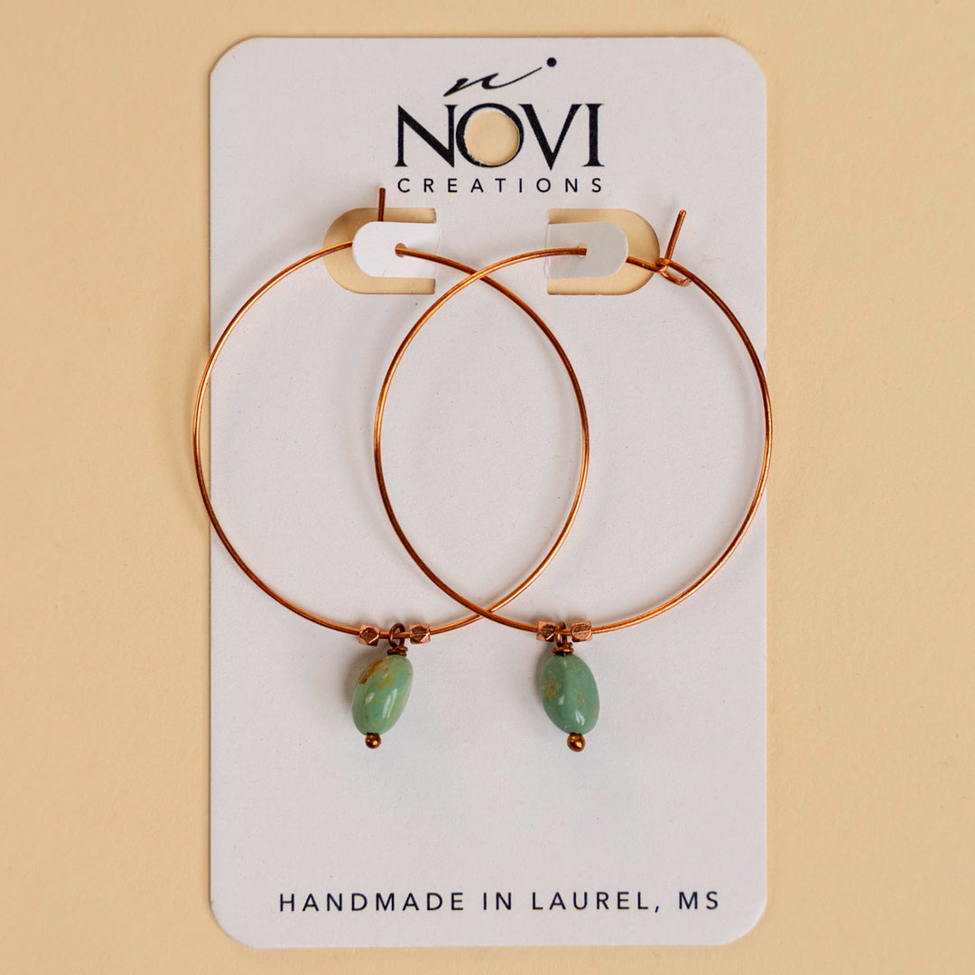 Novi Elisa Turquoise Copper Hoops