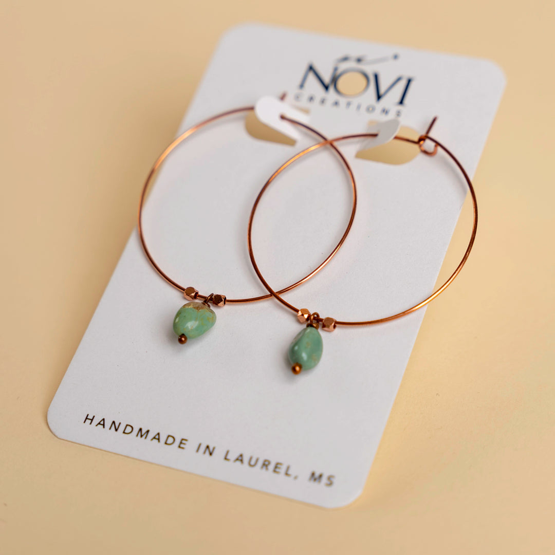 Novi Elisa Turquoise Copper Hoops