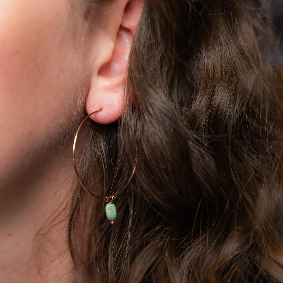Novi Elisa Turquoise Copper Hoops