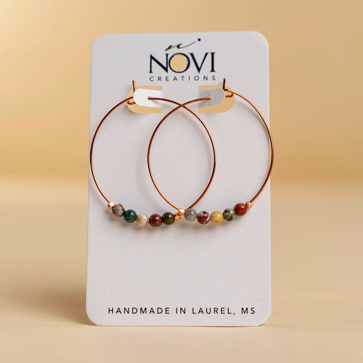 Novi Ocean Jasper Copper Hoops