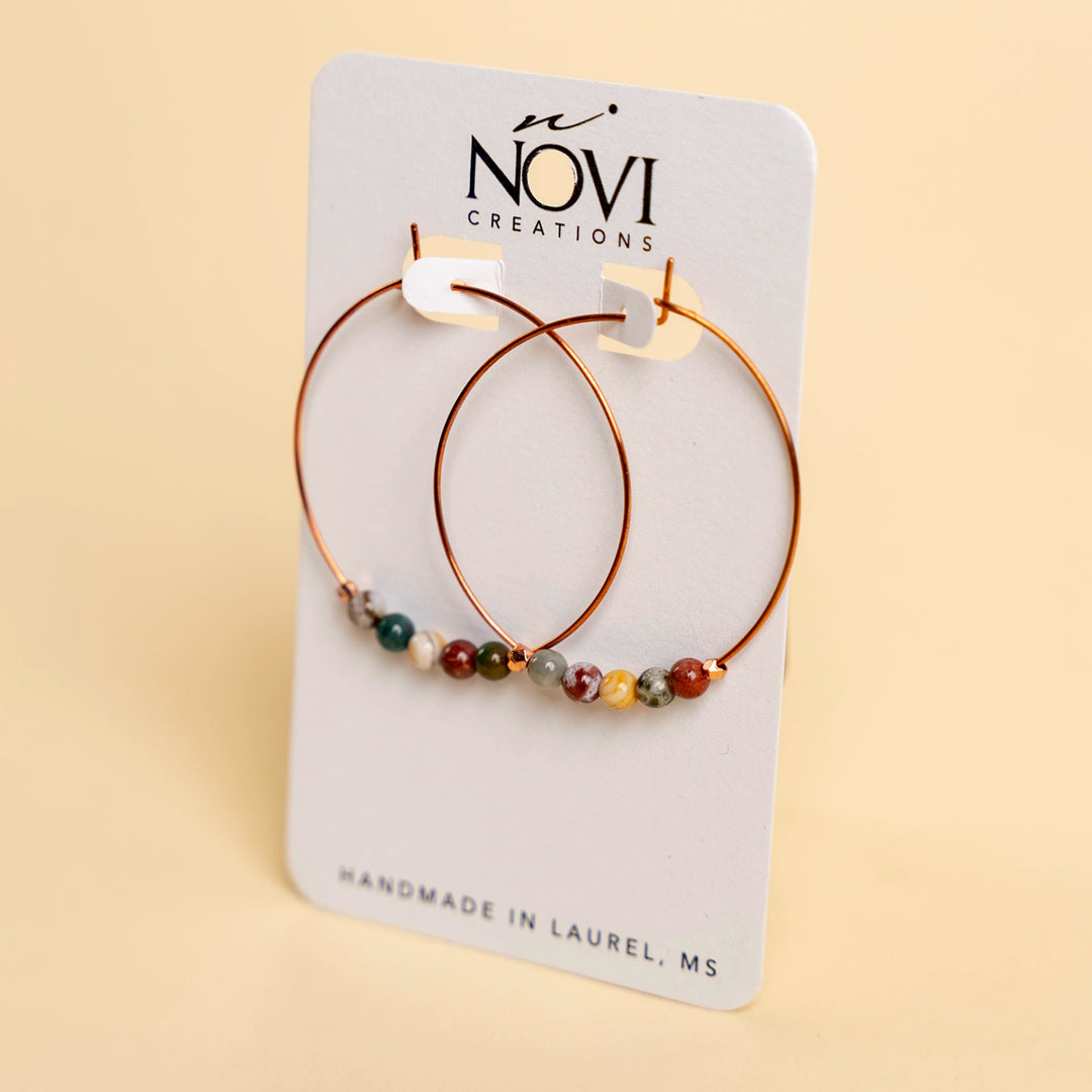 Novi Ocean Jasper Copper Hoops