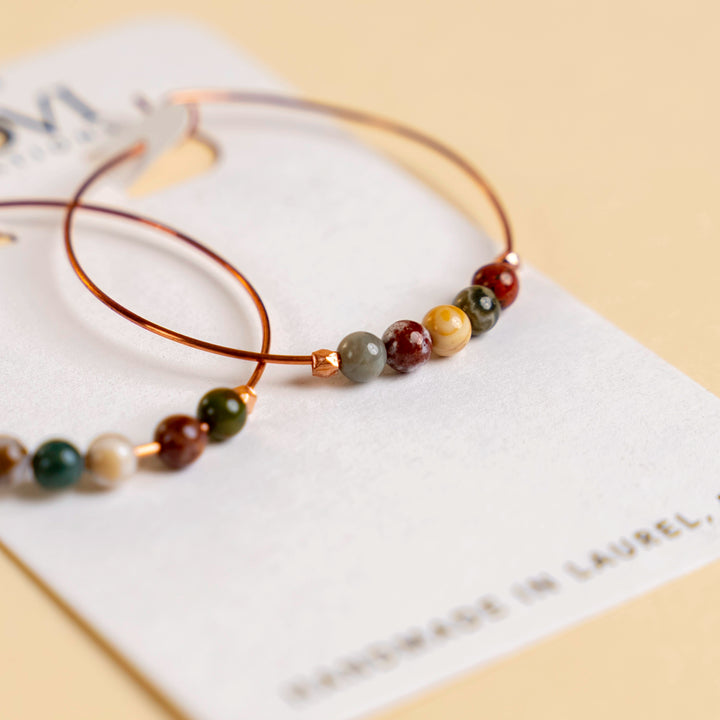 Novi Ocean Jasper Copper Hoops