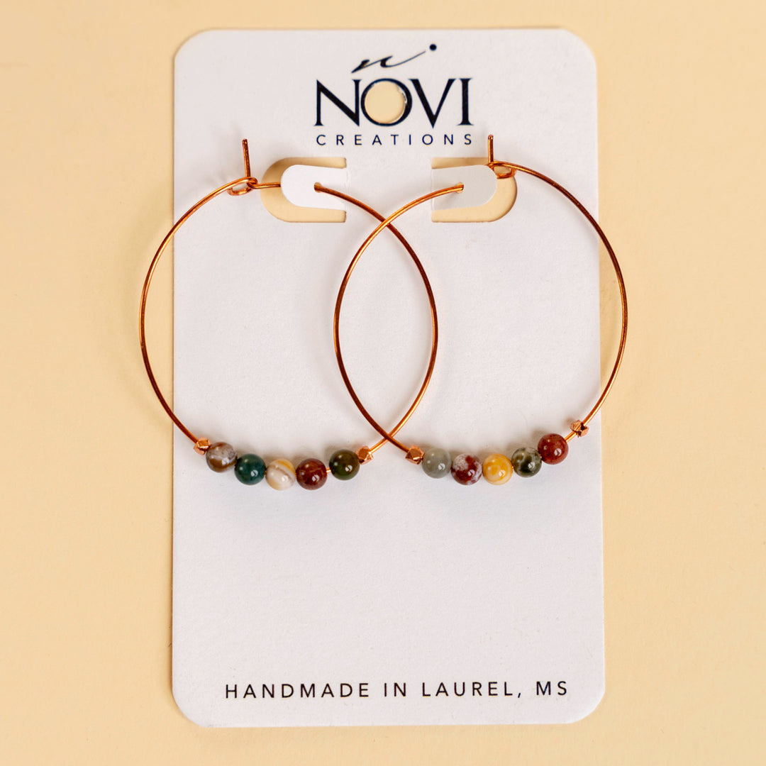 Novi Ocean Jasper Copper Hoops