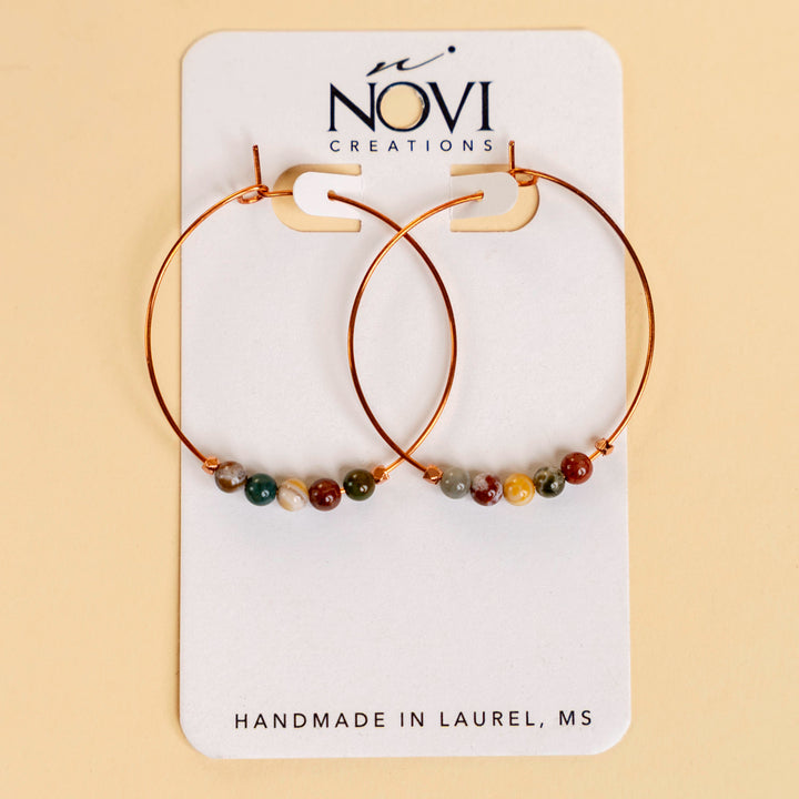 Novi Ocean Jasper Copper Hoops