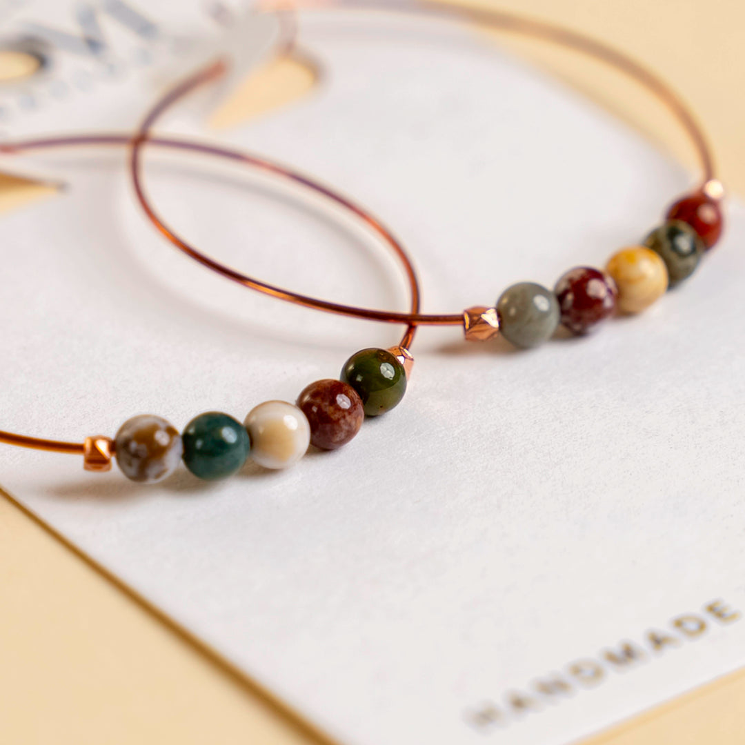 Novi Ocean Jasper Copper Hoops