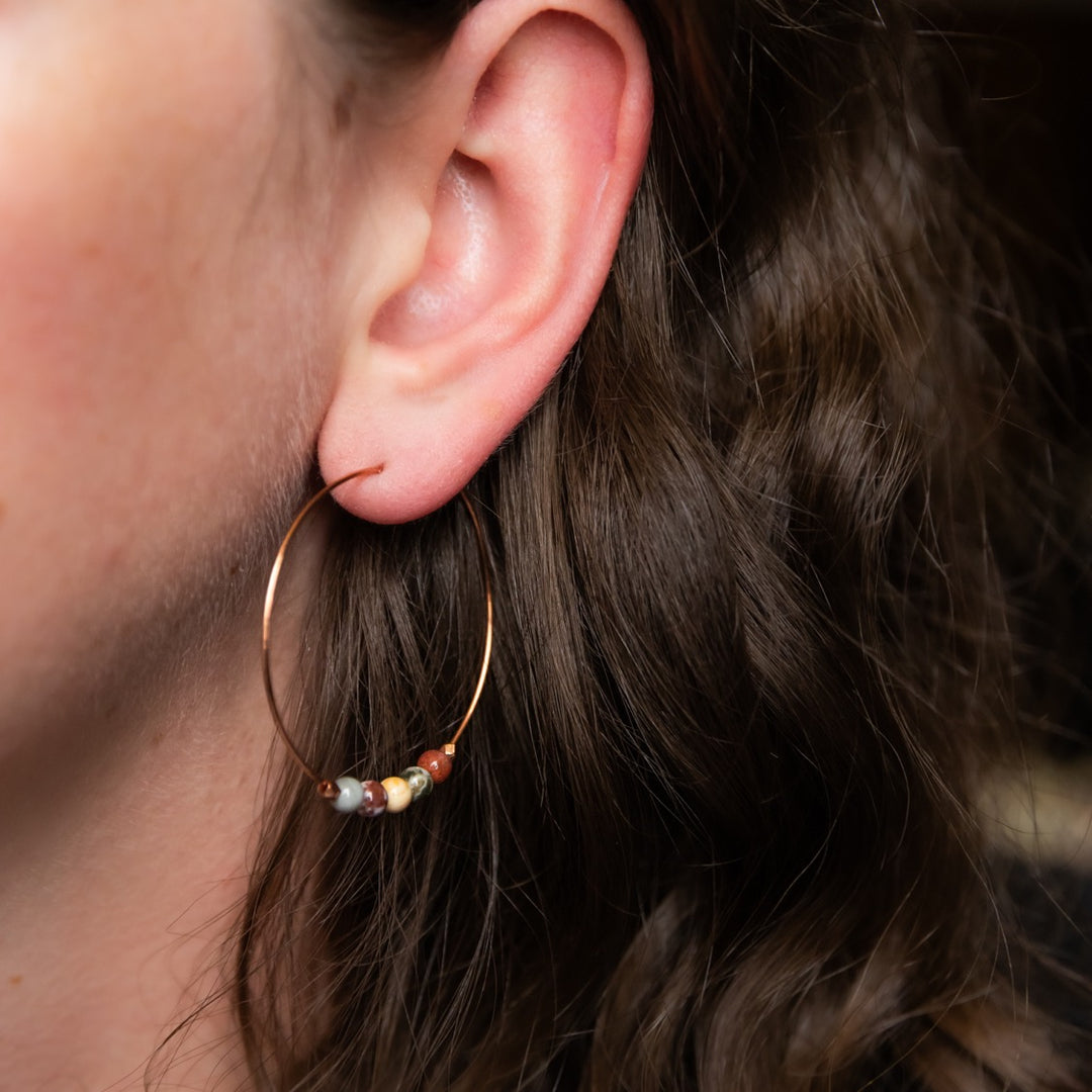 Novi Ocean Jasper Copper Hoops