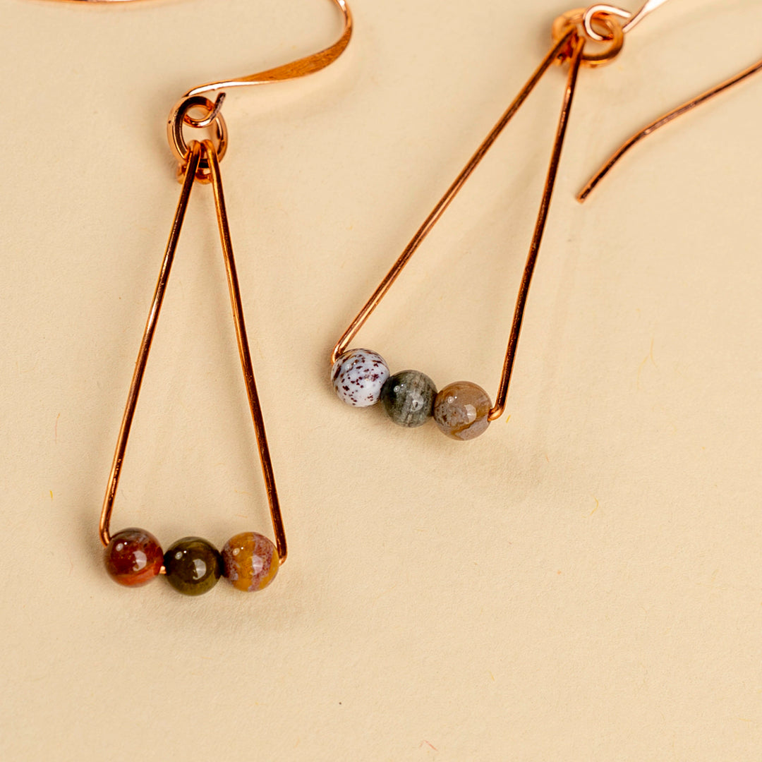 Novi Ocean Jasper Triad Earrings