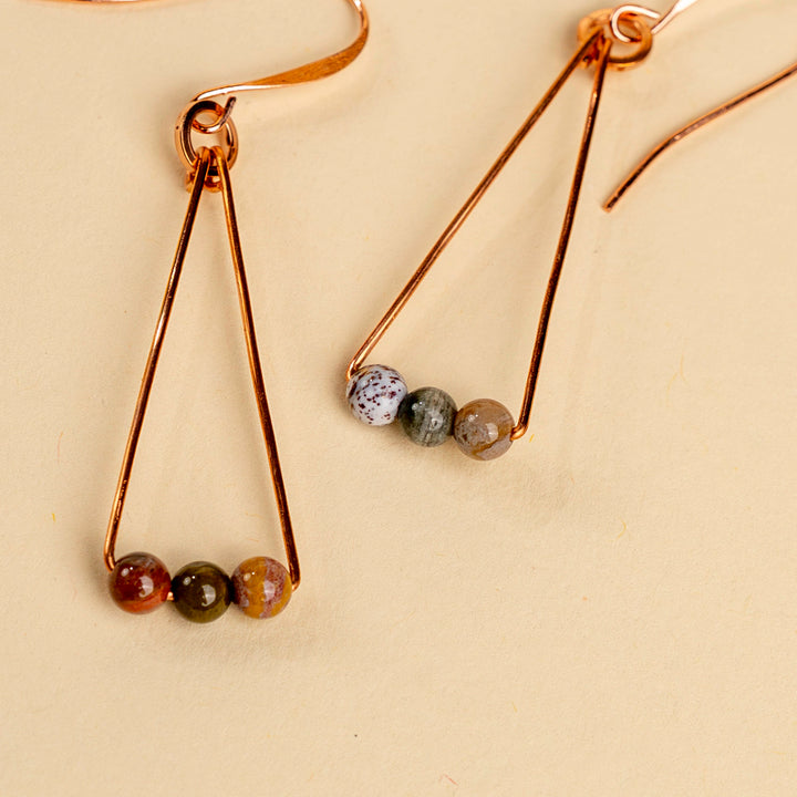 Novi Ocean Jasper Triad Earrings