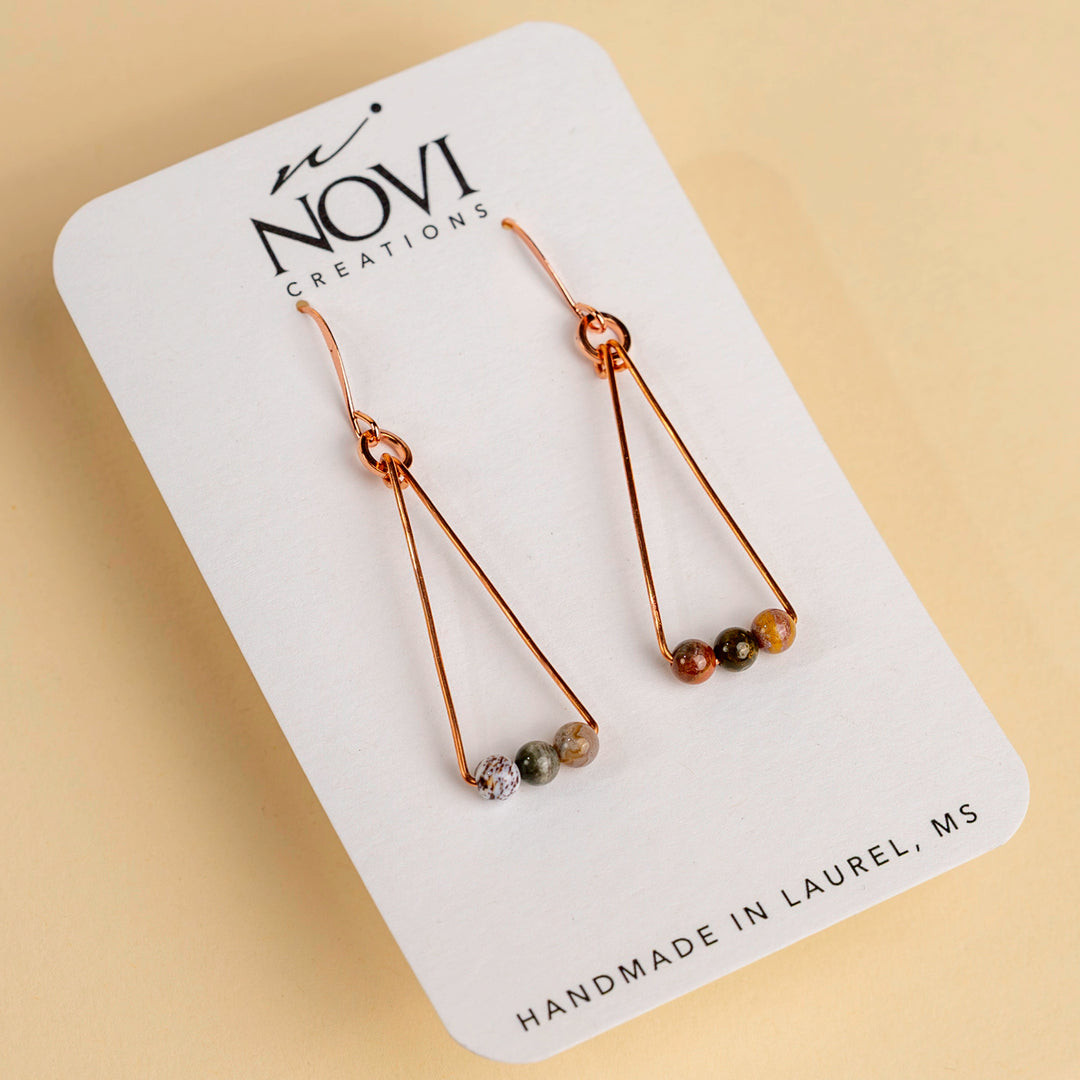 Novi Ocean Jasper Triad Earrings