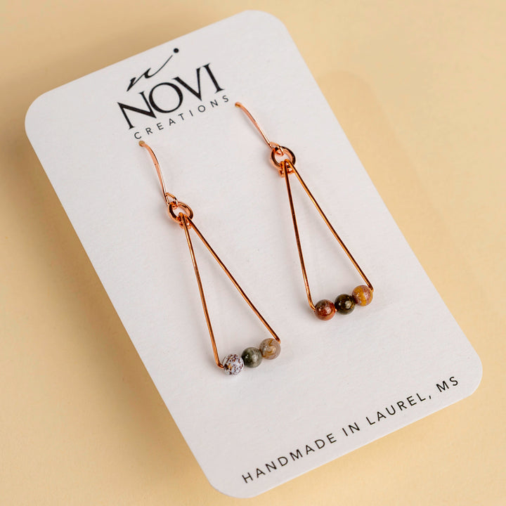 Novi Ocean Jasper Triad Earrings