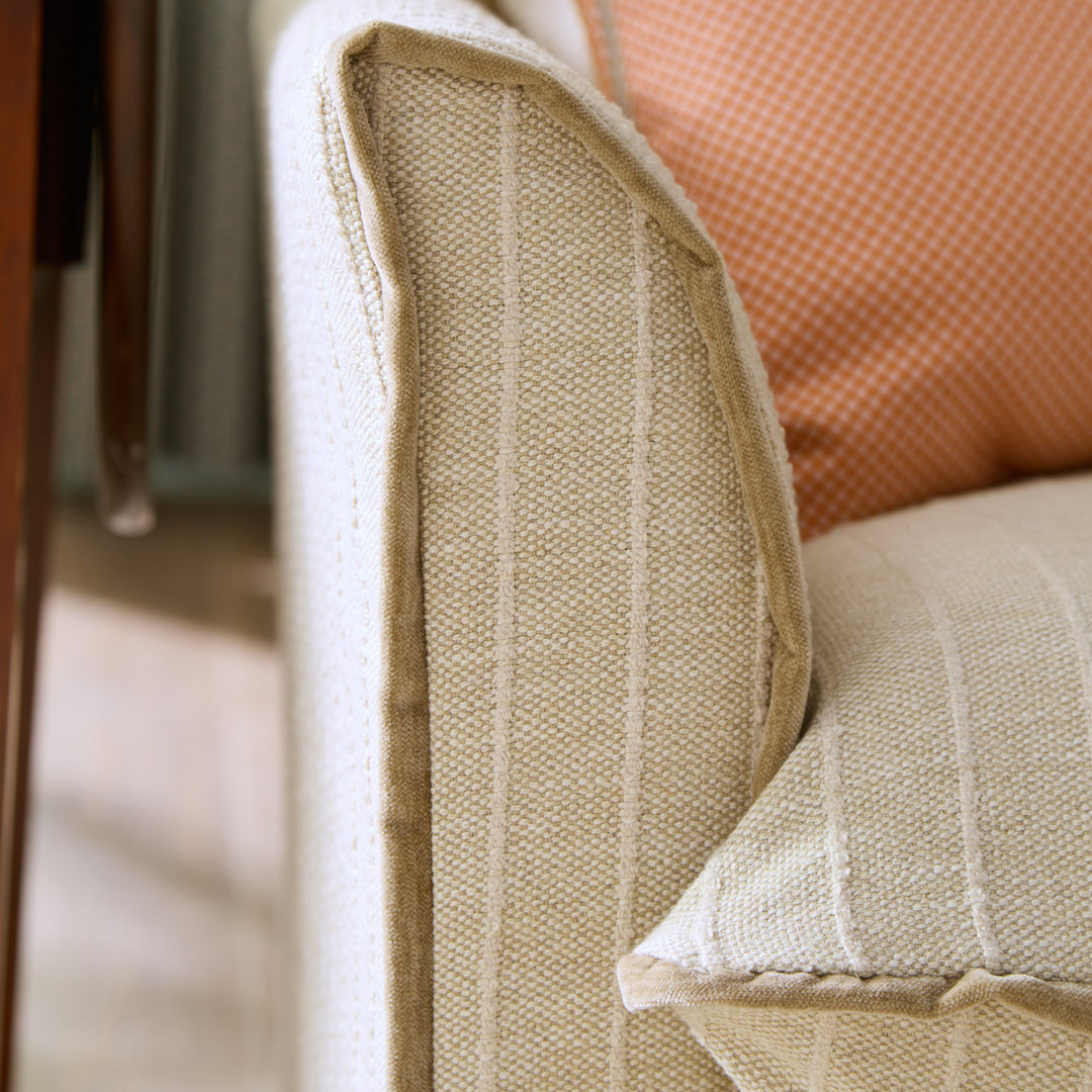 Oxford Sofa - Oatmeal Woven Stripe