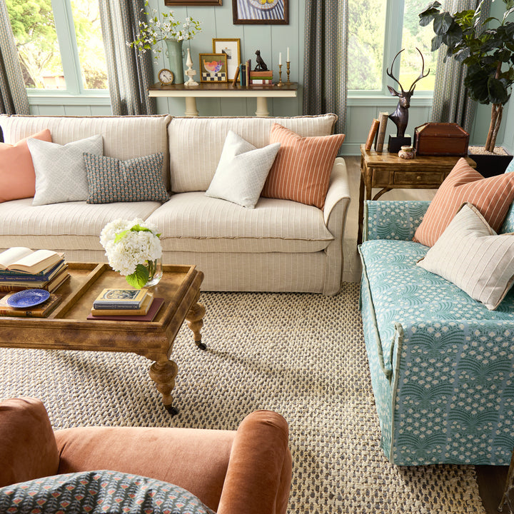 Oxford Sofa - Oatmeal Woven Stripe