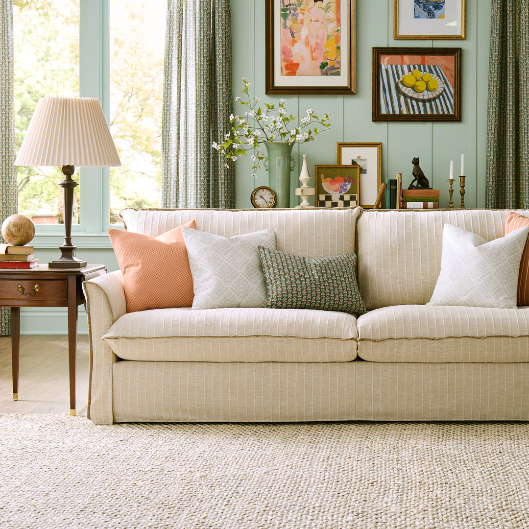Oxford Sofa - Oatmeal Woven Stripe