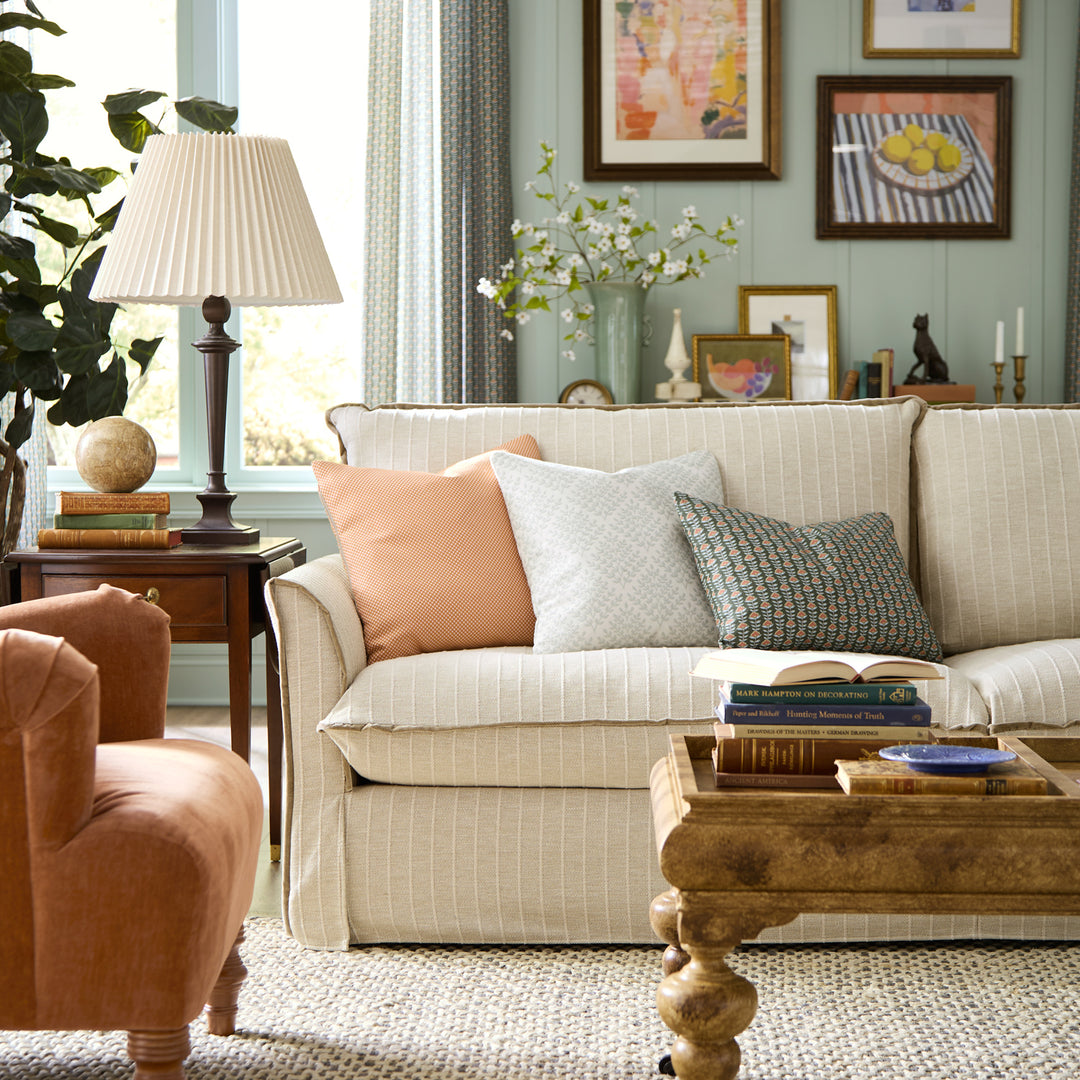 Oxford Sofa - Oatmeal Woven Stripe