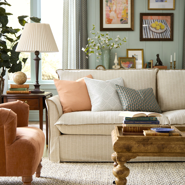 Oxford Sofa - Oatmeal Woven Stripe