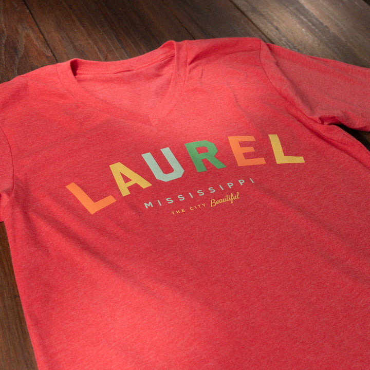 Red Laurel Colors V-neck T-Shirt