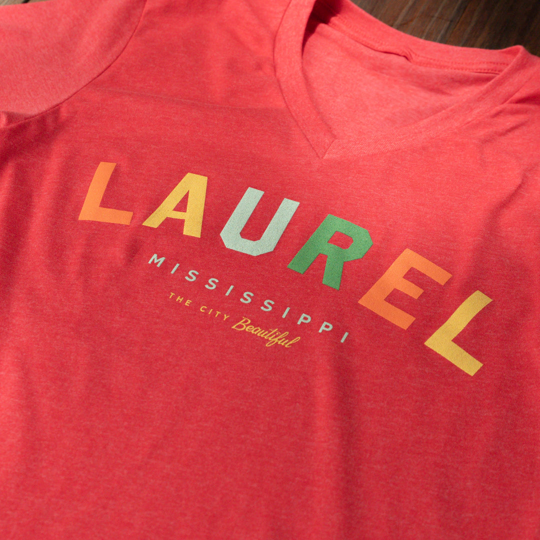 Red Laurel Colors V-neck T-Shirt