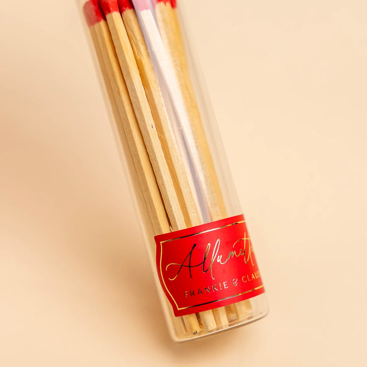 Red Tall Glass Match Jar