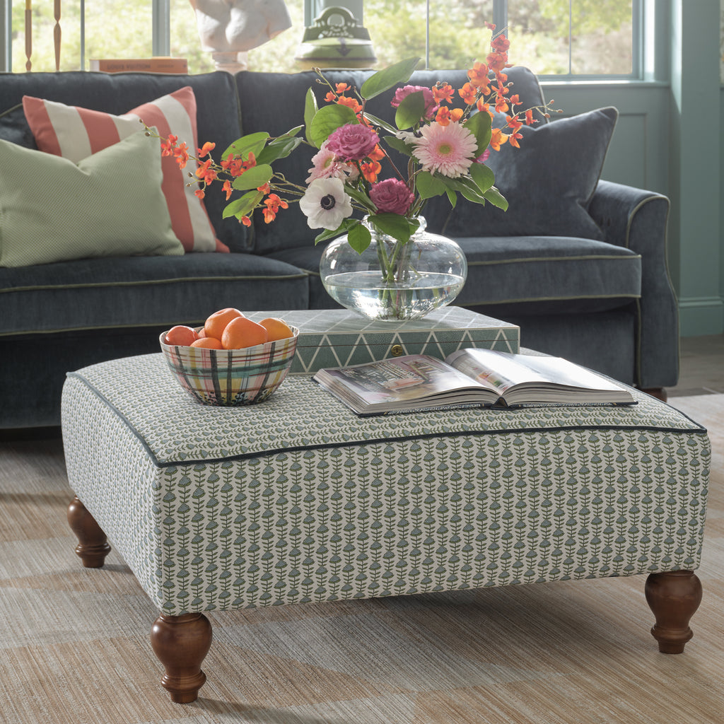 Renelle Ottoman - Moss Mia Floral – Laurel Mercantile