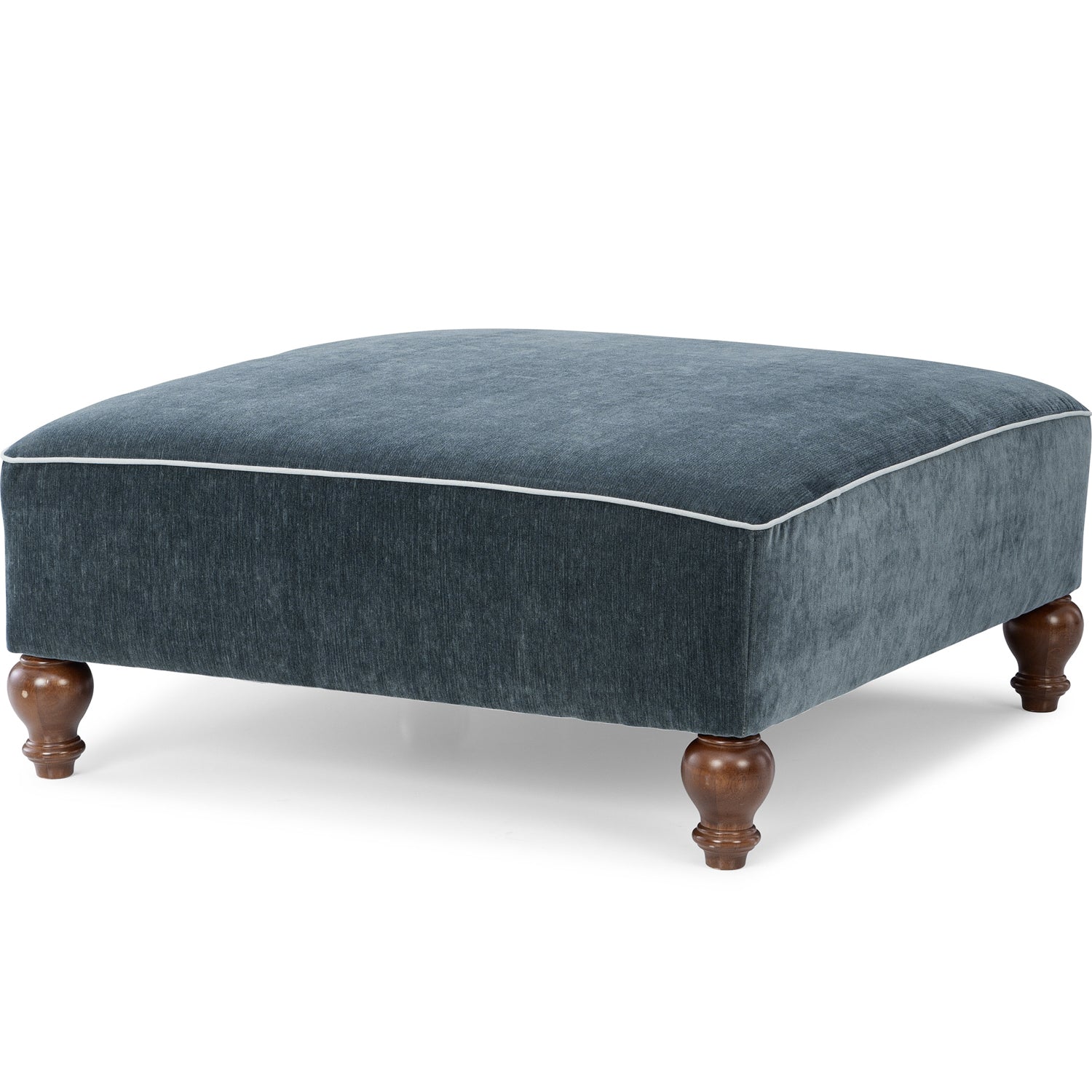 Renelle Ottoman - Sapphire Velvet – Laurel Mercantile