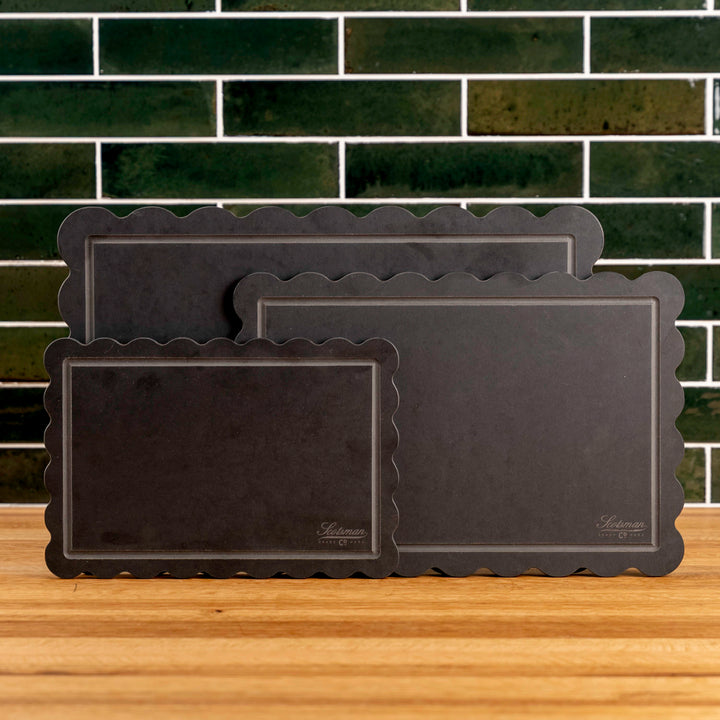 Stone Black Scalloped Cutting Board