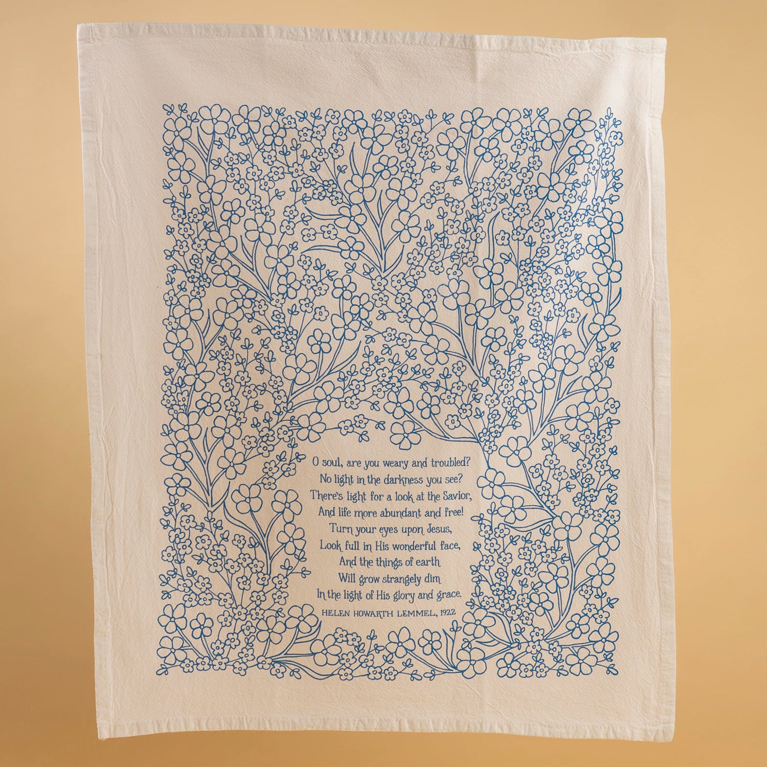 Laurel Mercantile Turn Your Eyes Upon Jesus Hymn Tea Towel