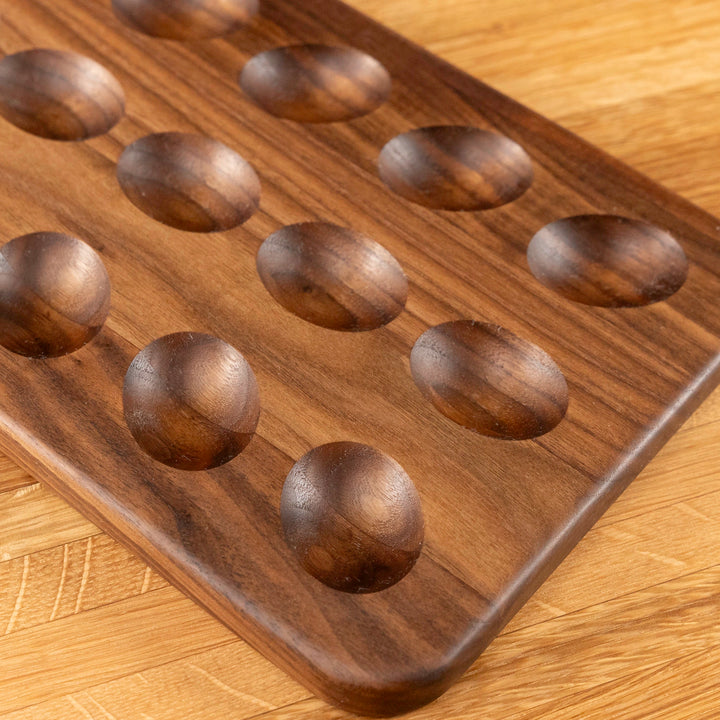 Walnut Deviled Egg Tray | 18 egg