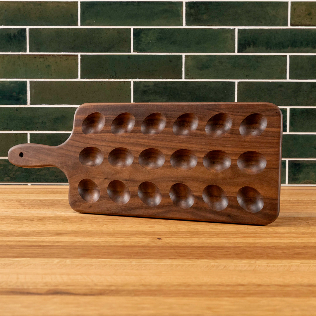Walnut Deviled Egg Tray | 18 egg
