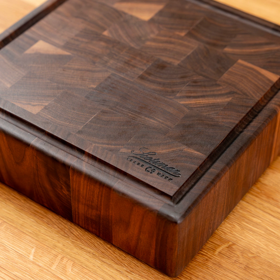 Butcher Block Square Walnut End Grain Square Butcher Block with Juice Groove – Laurel Mercantile