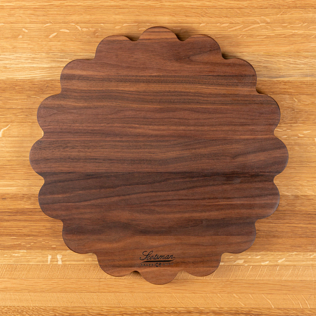 Walnut Scalloped Deviled Egg Tray