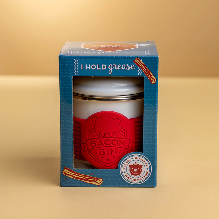 White Metal Bacon Bin Grease Holder