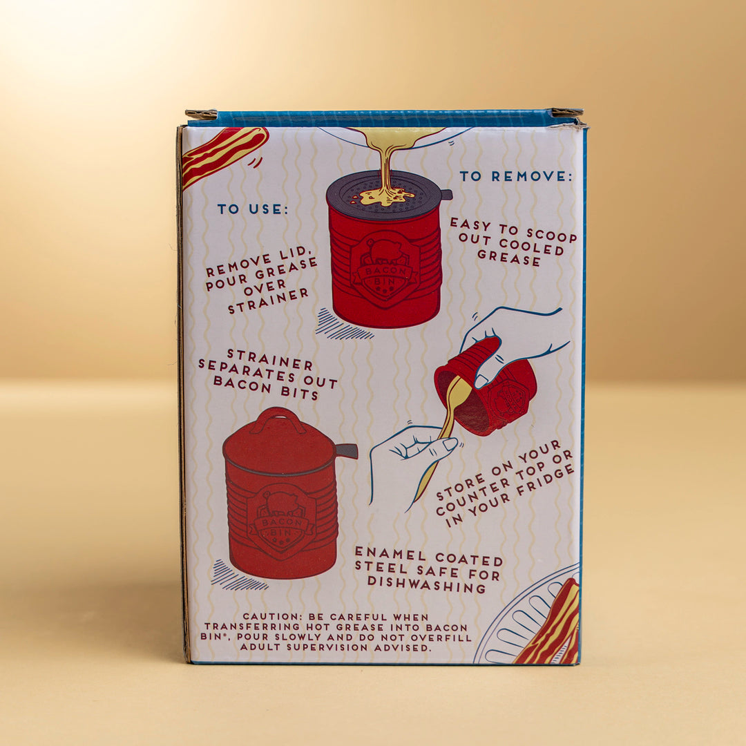 White Metal Bacon Bin Grease Holder
