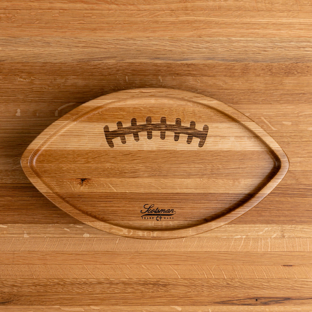 White Oak Football Snack Tray