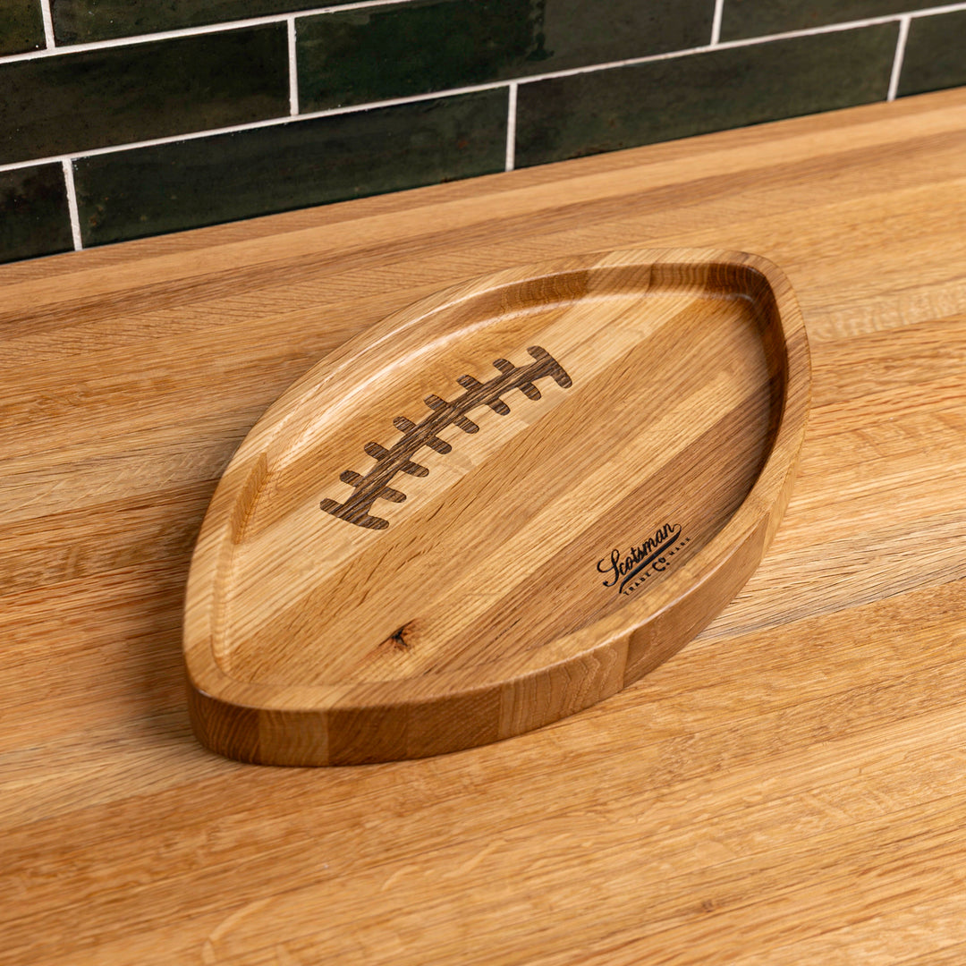 White Oak Football Snack Tray
