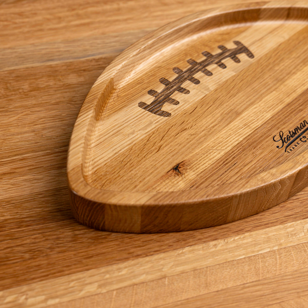White Oak Football Snack Tray