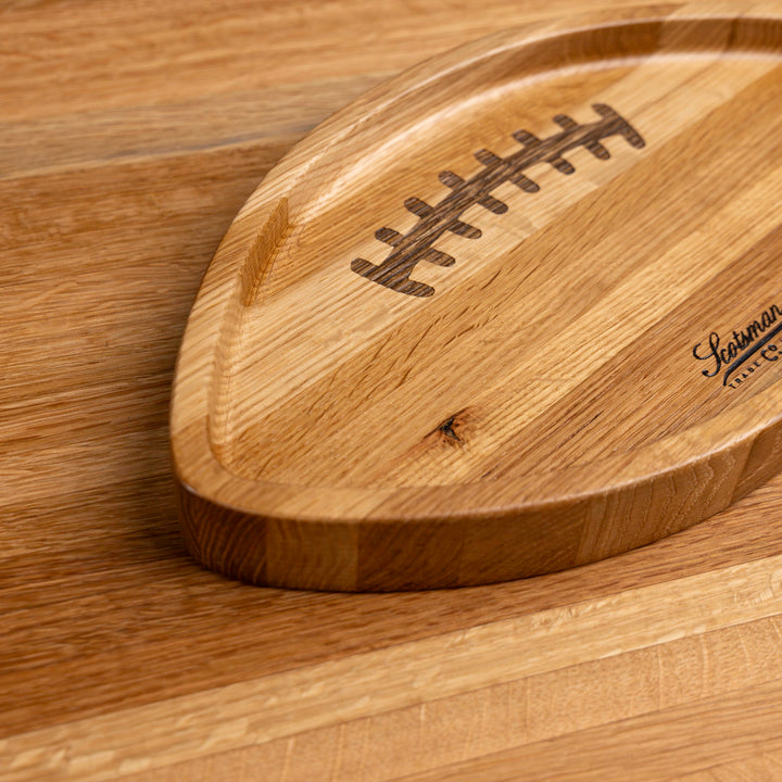 White Oak Football Snack Tray