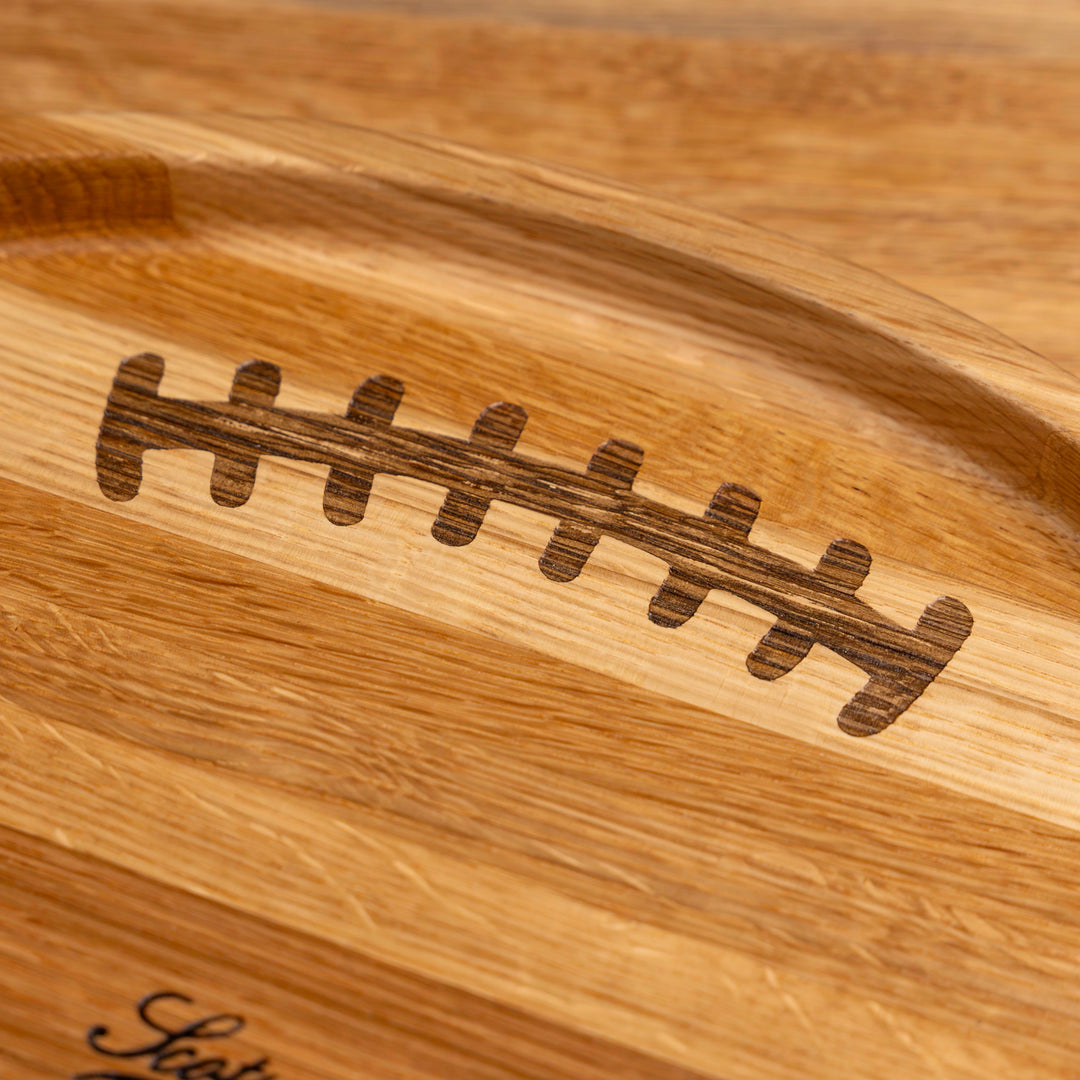 White Oak Football Snack Tray