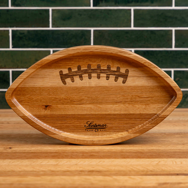 White Oak Football Snack Tray