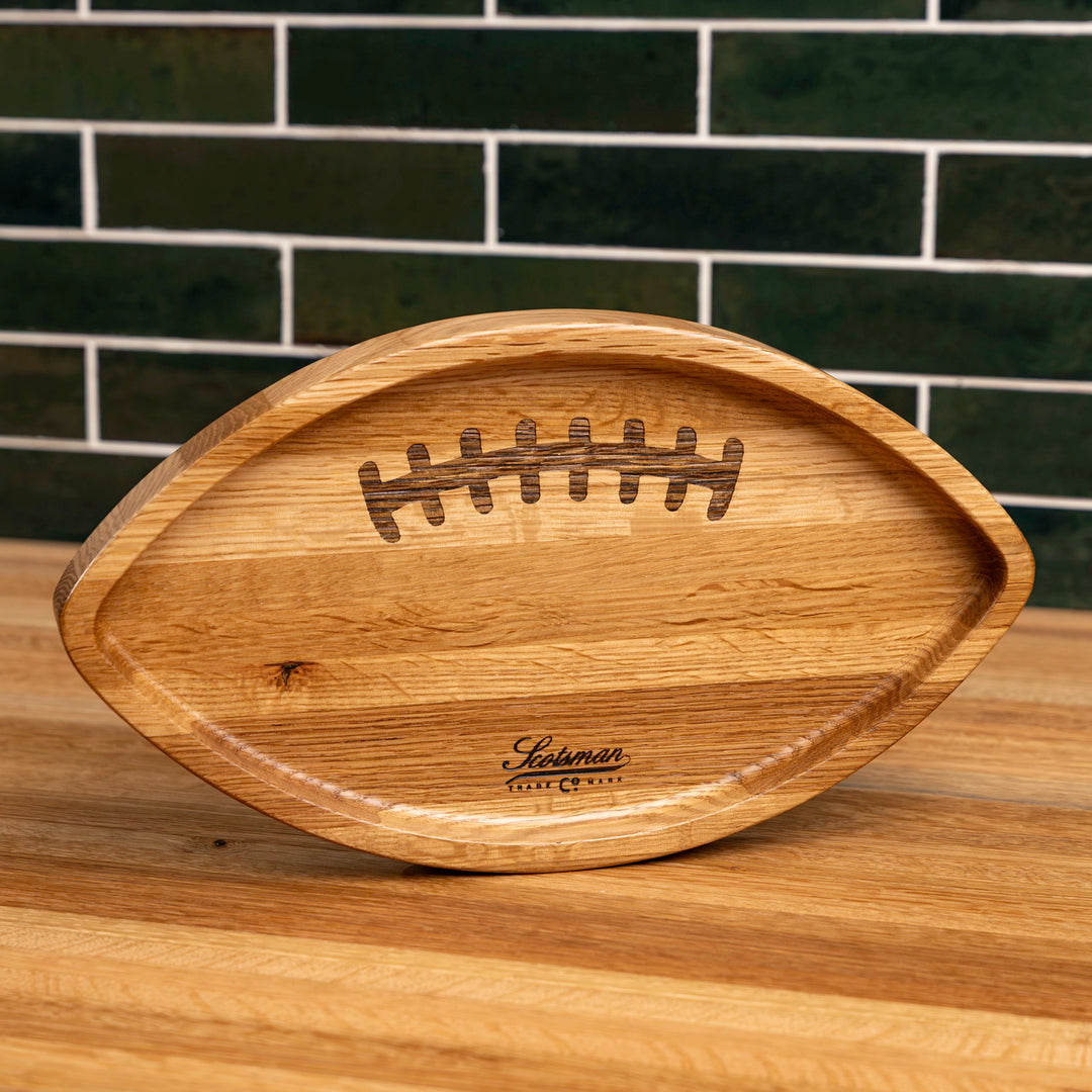 White Oak Football Snack Tray