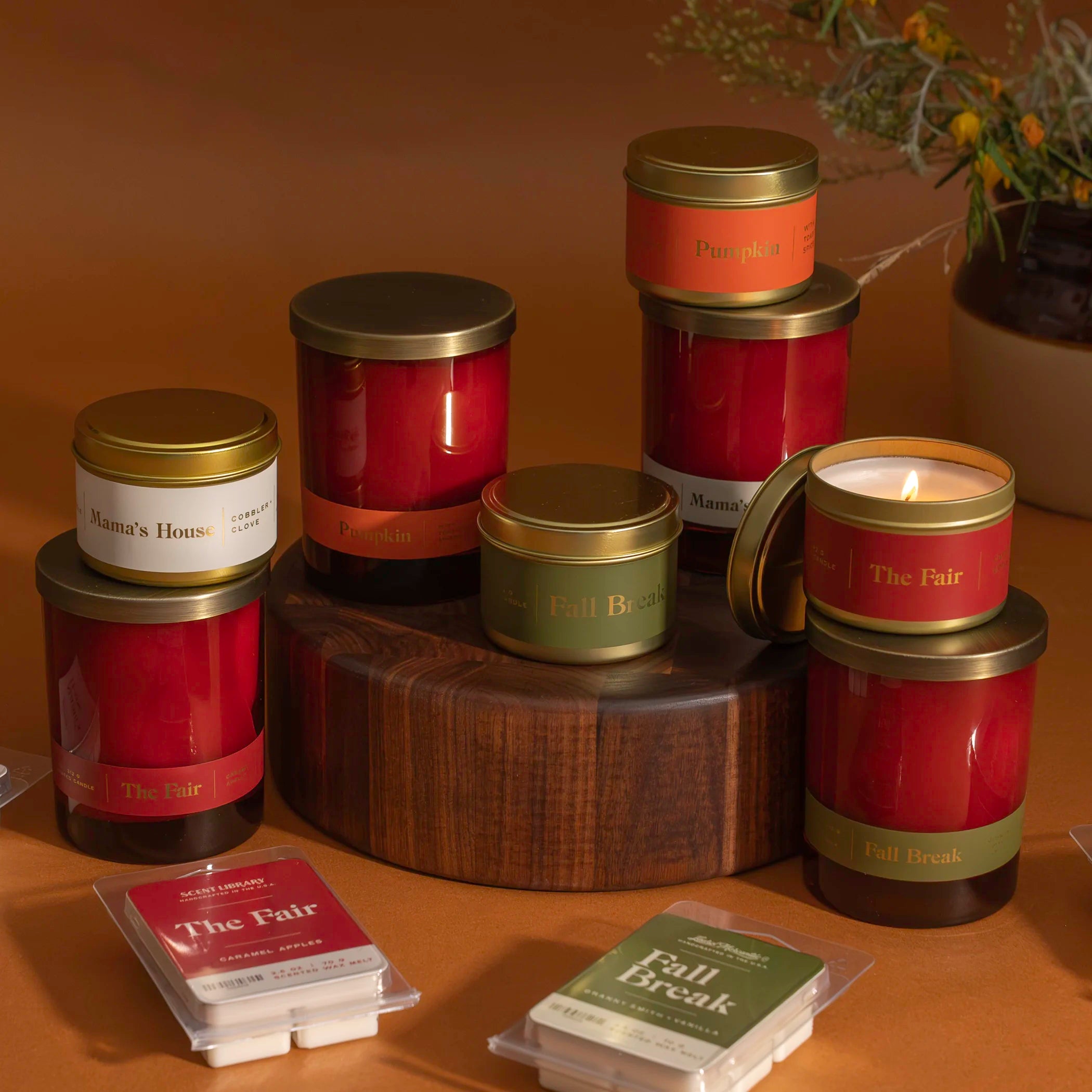 fall candle collection by the scent library in laurel mississippi