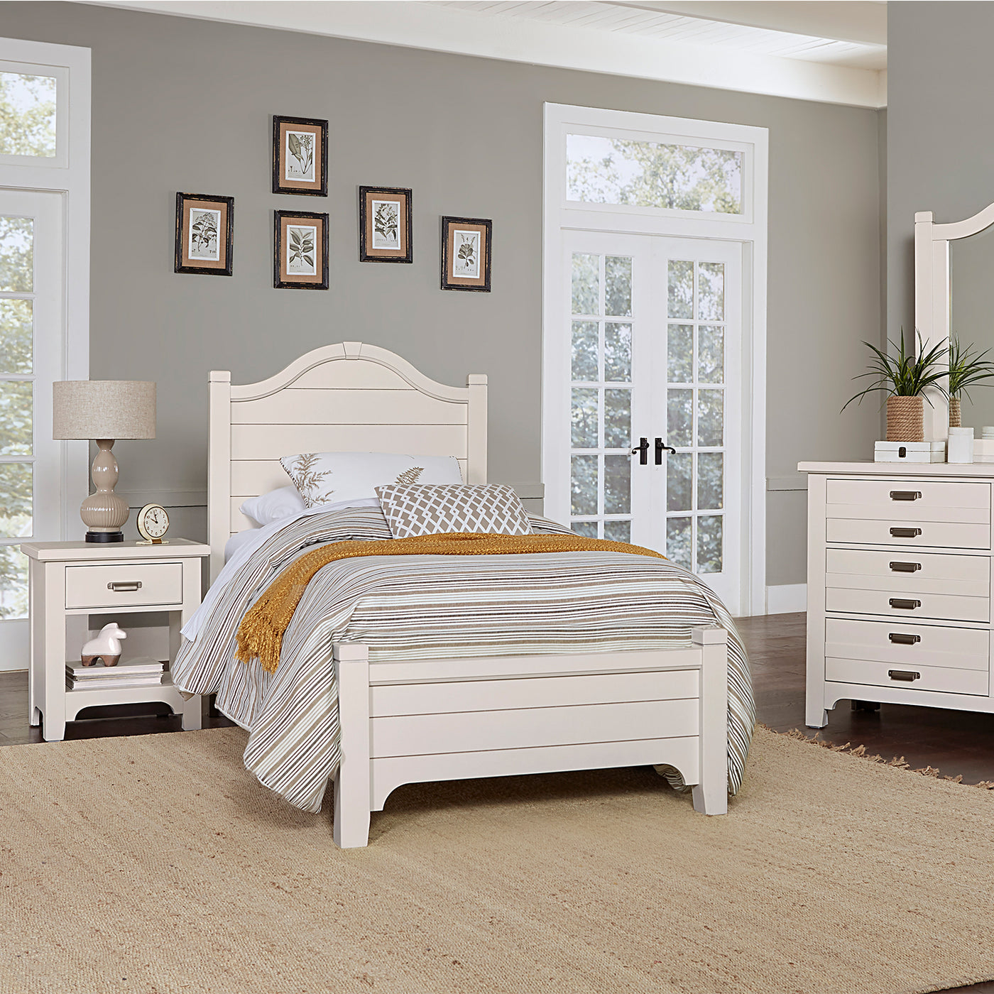 LMCo. Bungalow Collection Arch Bed with Low Profile Footboard - Twin a ...