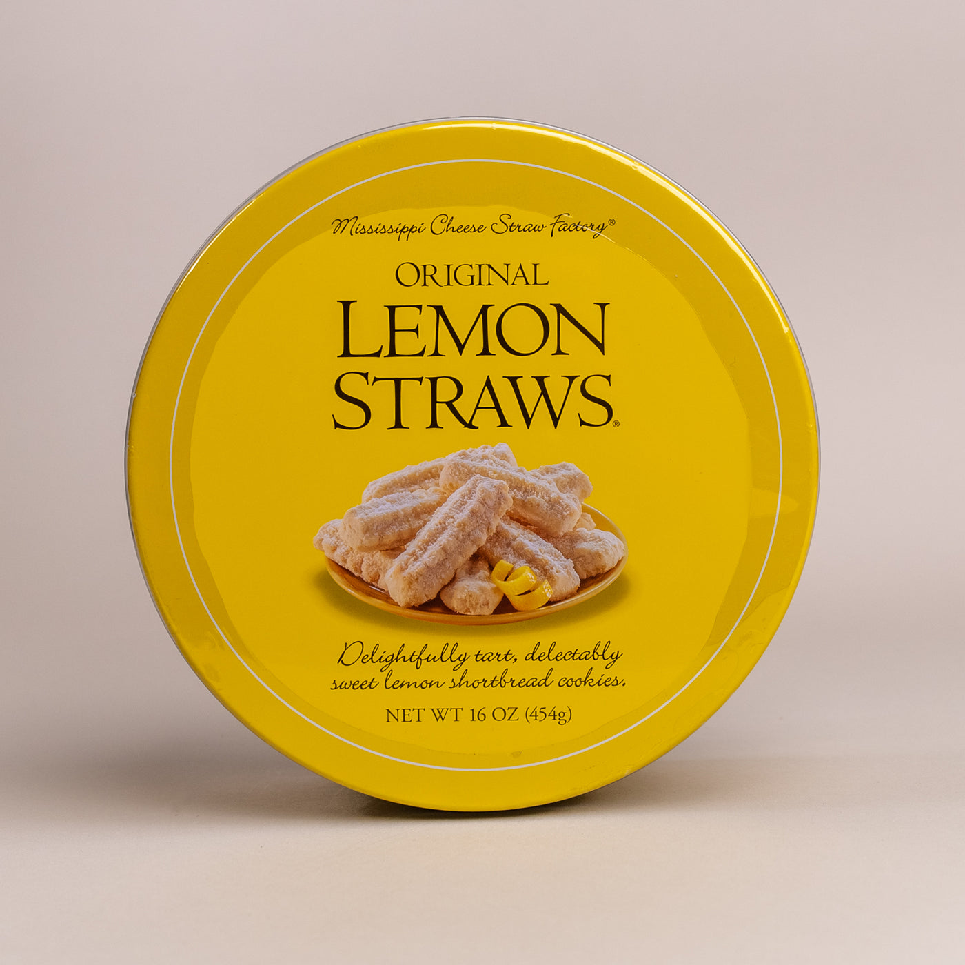 Mississippi Cheese Straw Factory Lemon Straw Tin 16 oz