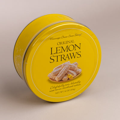 Mississippi Cheese Straw Factory Lemon Straw Tin 16 oz