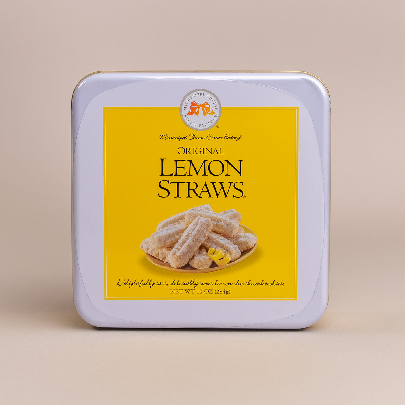 Mississippi Cheese Straw Factory Lemon Straw Tin 10 oz