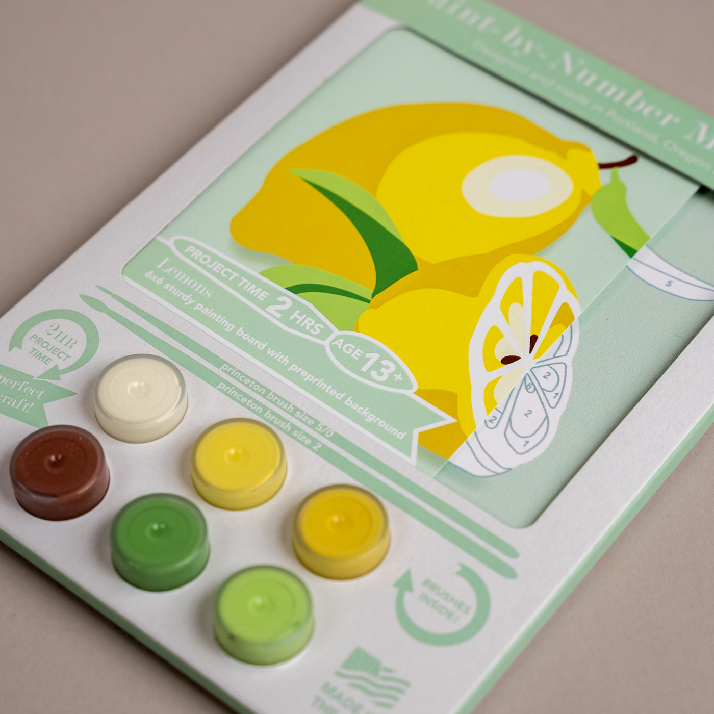 Lemons Mini Paint-by-Number Kit
